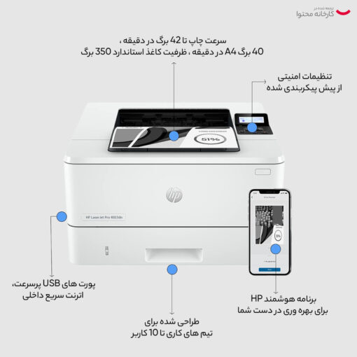 پرینتر لیزری اچ‌پی مدل LaserJet Pro 4003dn