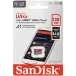 کارت حافظه microSDXC سن دیسک مدل Ultra A1 کلاس 10 استاندارد UHS-I سرعت 140MBps ظرفیت 128 گیگابایت