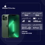 گوشی موبایل اپل مدل iPhone 13 Pro Max تک سیم‌ کارت ظرفیت 512 گیگابایت و رم 6 گیگابایت - اروپا اکتیو